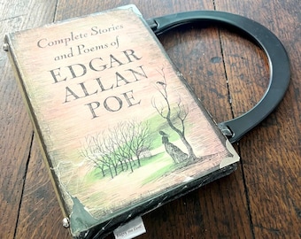 Edgar Allan Poe Book Handbag, Gothic Book Purse, Literary Gift