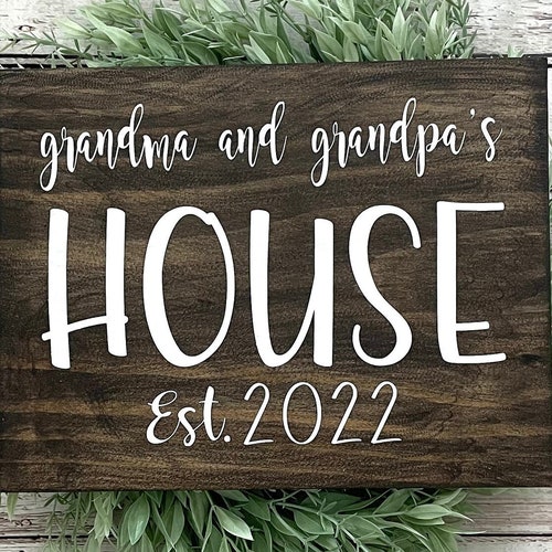 Grandma and Grandpa's House Wood Sign Gift for Grandma Etsy