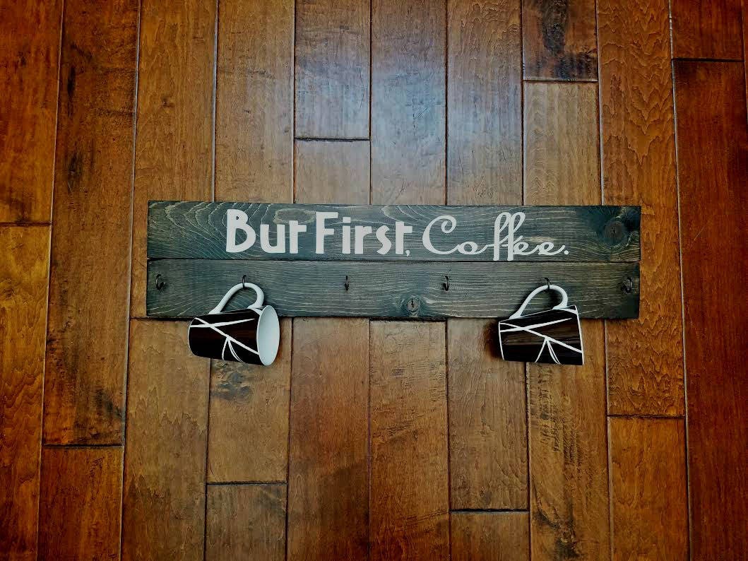 Coffee Cup Holder Wood Sign Coffee Mug Holder Coffee Cup Etsy