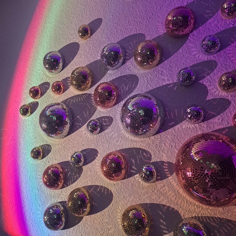 Wandhangers Discobal, Roze/roségouden, Gouden of Zilveren Spiegeltegels