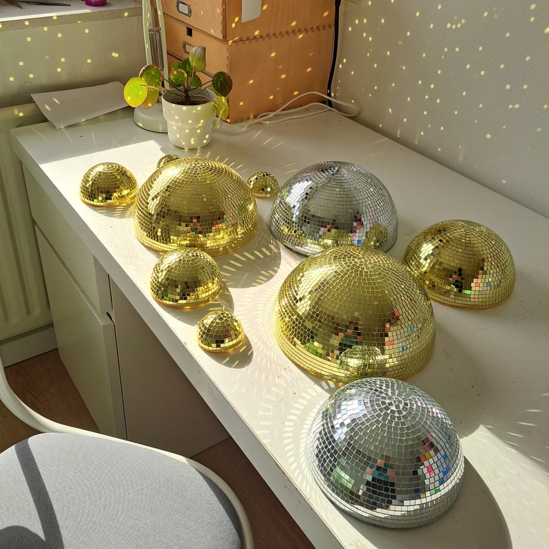 Wandhangers Discobal, Roze/roségouden, Gouden of Zilveren Spiegeltegels