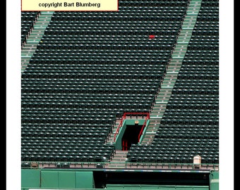 Fenway Park's "Ted's Red Seat #3," home of the Boston Red Sox. Unframed/unmatted photograph.