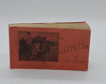 Antique book of postcards/40 postcards/Biarritz postcards/French postcards/postcard book/1920's postcards/Margalide