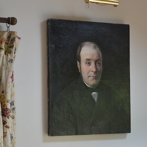 Originales Öl auf Leinwand von Jean Pierre Victor Maziés / 1877 / Antikes französisches Öl auf Leinwand / Antikes Porträt einer männlichen Figur / antikes französisches Öl