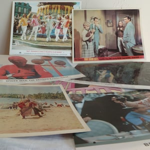 Kino-Lobby-Werbekarten/Foyerkarten circa 1960/1980 Foyerplakate/Kinoplakate/Kino-Erinnerungsstücke/britisches/amerikanisches Kino/7 Karten