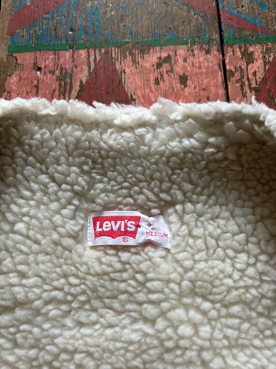 Vintage Levi’s cord corduroy white tab waistcoat … - image 3