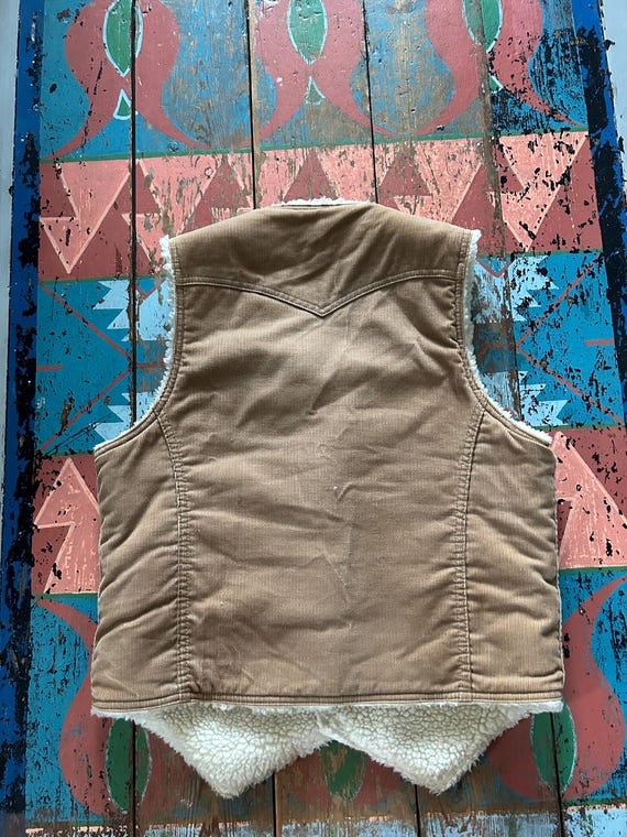 Vintage Levi’s cord corduroy white tab waistcoat … - image 7