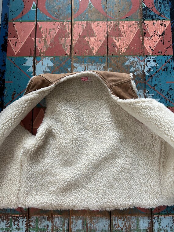 Vintage Levi’s cord corduroy white tab waistcoat … - image 10