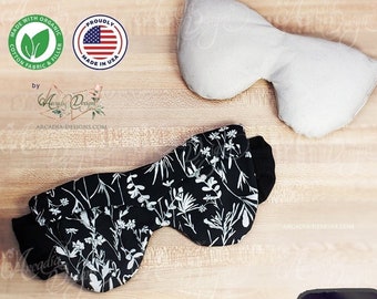 Organic Weighted Eye Mask | Multipurpose Eye Pillow for Sleep mask or Aromatherapy Heat Cold pack. Optional Organic Lavender & essential oil