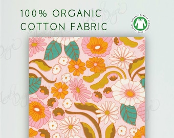 100% GOTS certified Organic Cotton Quilting Weight fabric by yard for apparel, decor | Memory Lane Good Vibration Collection Cloud 9 fabrics