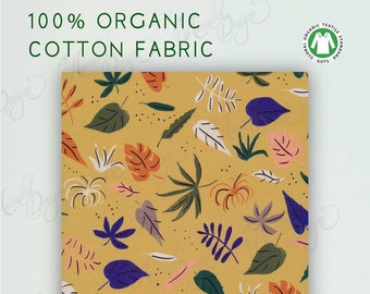 100% GOTS certified Organic Cotton Quilting Weight fabric by yard for apparel, decor | Verdant Garden of Eden Collection, Cloud 9 fabrics
