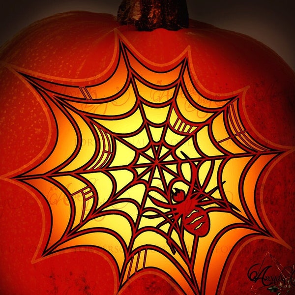 Spider web Printable Stencil | Halloween Pumpkin Carving Instant Download Digital Pattern | DIY Pumpkin Lantern Carving Printable Template