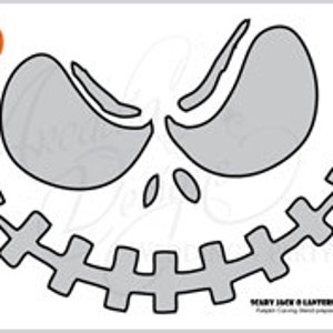 Printable Halloween Pumpkin Carving Pattern Stencil PDF Scary | Etsy