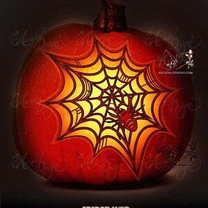 Skeleton &amp; Spider Web Printable Stencil | Halloween Pumpkin Carving ...