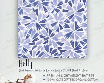 GOTS certified Organic Cotton Batiste Fabric | Alphild Nordic Floral Print | Soft Color Cloth | Very Lightweight for apparel, lingerie