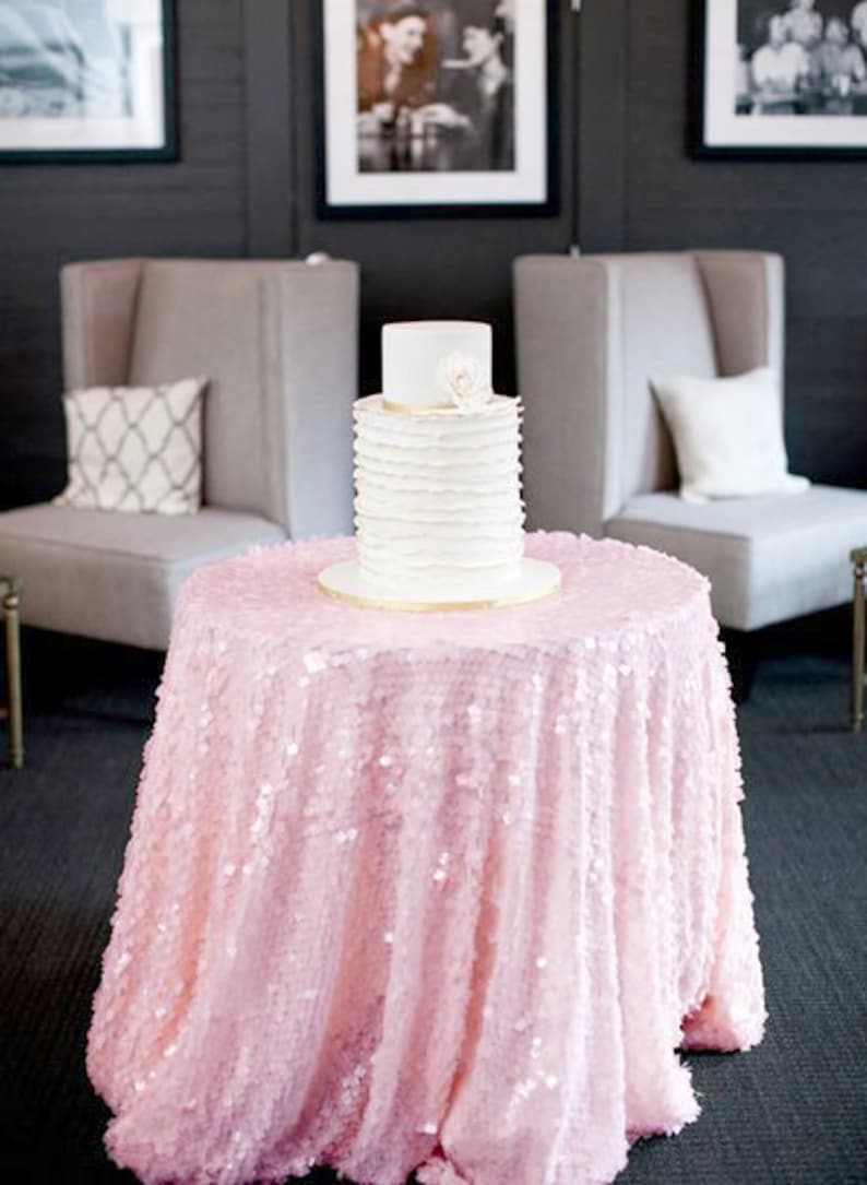 Baby Pink Sequin Tablecloth MADE TO ORDER Shiny Blush Light Etsy