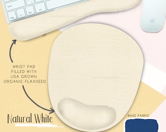 Natural material made Organic Cotton Flaxseed Keyboard rest, Mouse Pad with optional lavender mixed for Toxic Chemical Free lifestyle gift