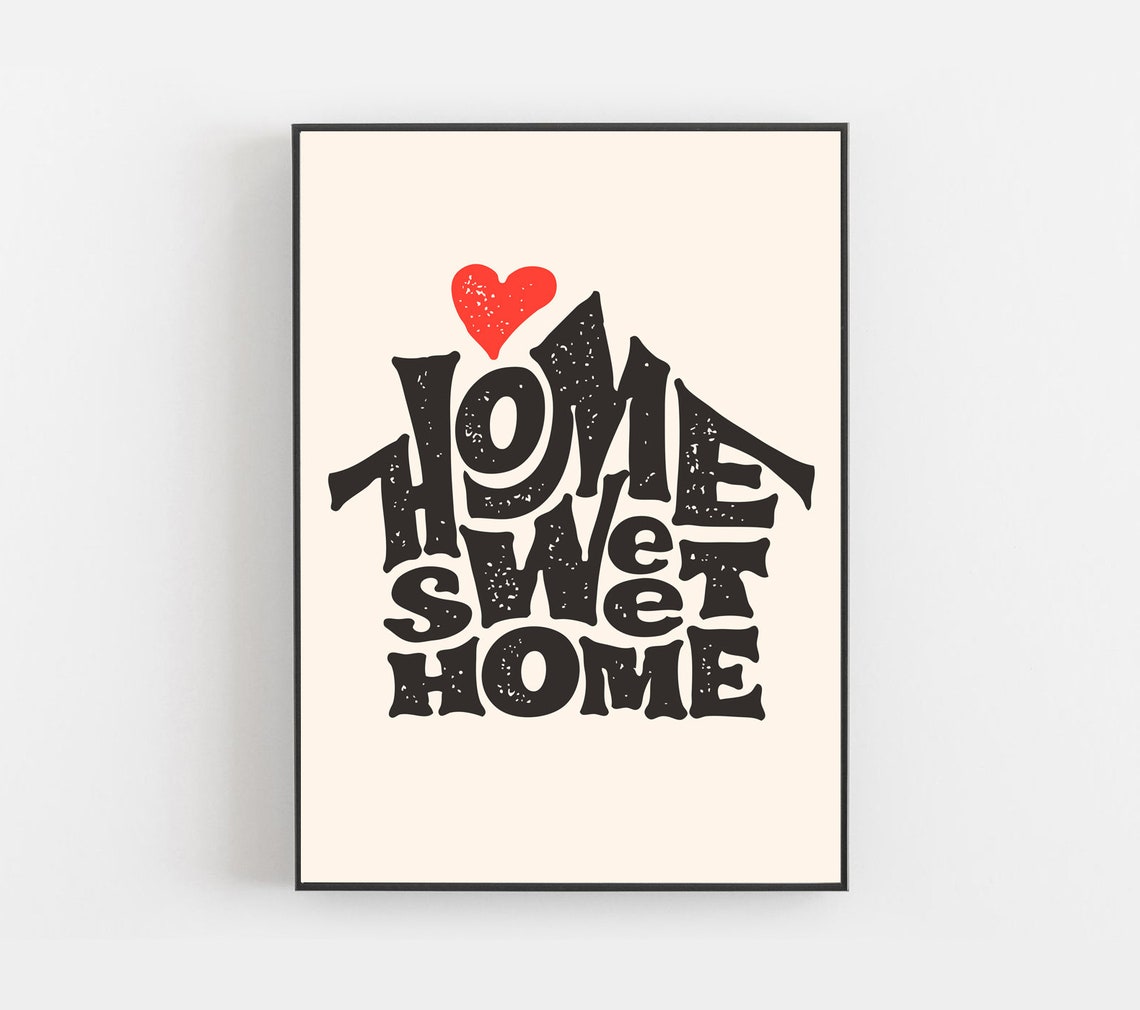 Home Sweet Home Wall Print Funny Wall Sign Multicolor Wall Etsy