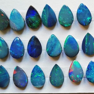 Good colour drop shape doublet opals from South Australia