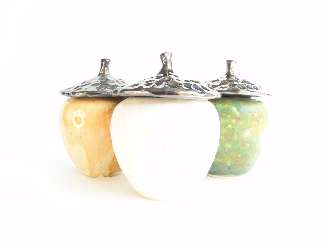 Ceramic Acorn Jar Acorn Decoration Autumn Decoration Acorn Etsy