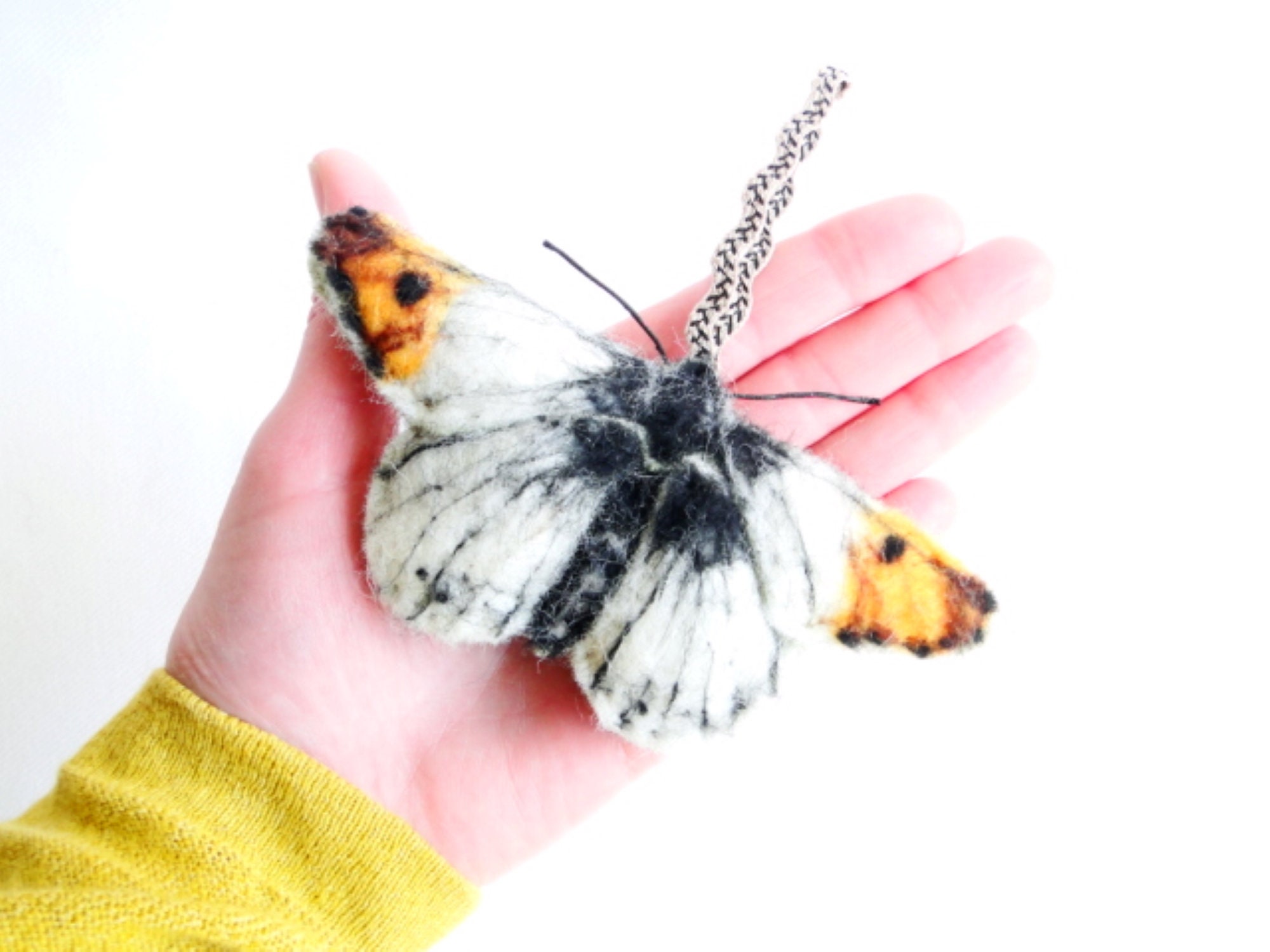 Needle felted butterfly decoration - Orange Tip Butterfly - Butterflies