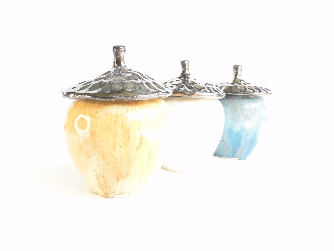 Ceramic Acorn Jar Acorn Decoration Autumn Decoration Acorn Etsy