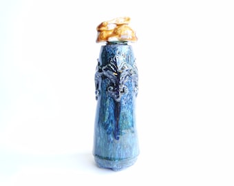 Handmade Ceramic Hare Sculpture, Decorative Column