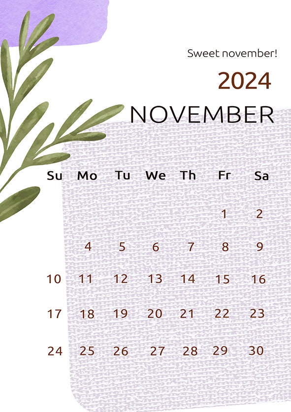 2024 Calendar Printable 2024 Annual Calendar Minimalist Design Digital ...