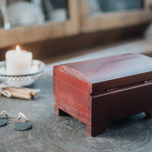 Mahogany wooden box closed with key,natural wood, lockable,box with lock,two compartments,wooden keepsake,jewerly box,birthday,anniversary image 10