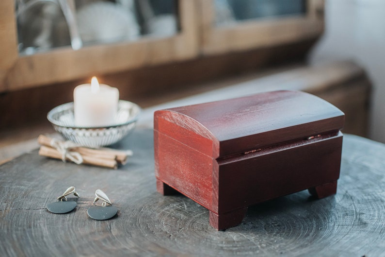 Mahogany wooden box closed with key,natural wood, lockable,box with lock,two compartments,wooden keepsake,jewerly box,birthday,anniversary image 10