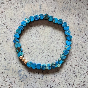 Mother of pearl bracelet blue image 1