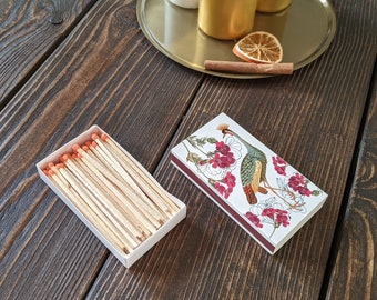 Set of 2 boxes, The long oriental bird matches, decorative box, matchsticks, match, bird matches, nature collection,birthday gift, with love