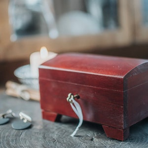 Mahogany wooden box closed with key,natural wood, lockable,box with lock,two compartments,wooden keepsake,jewerly box,birthday,anniversary image 9