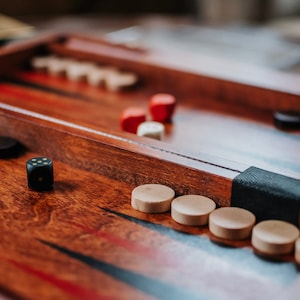 Big Wooden Backgammon, hand made from natural wood, personalisation, engraving image 6