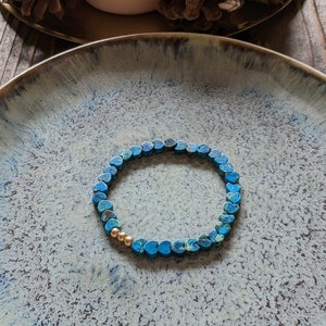 Mother of pearl bracelet blue image 7
