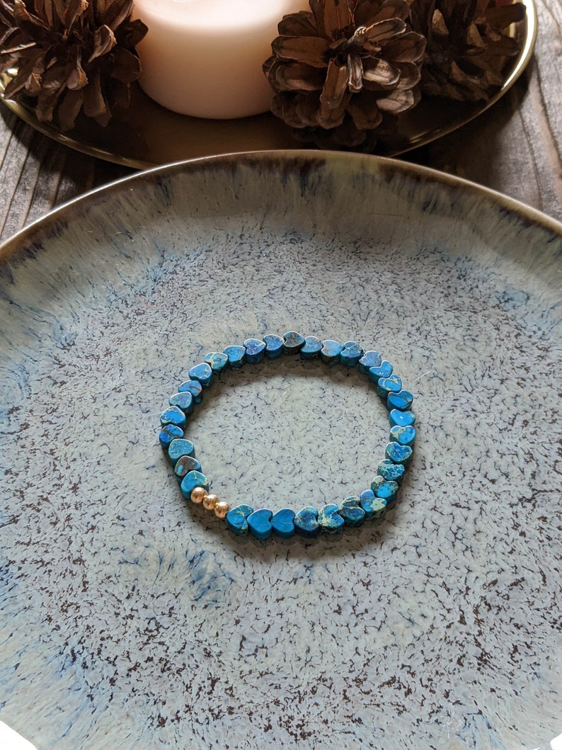 Mother of pearl bracelet blue image 7