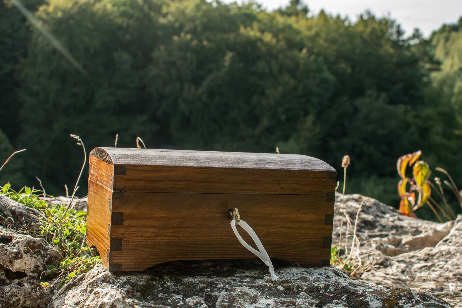 Caja de madera marrón de tamaño medio con cerradura de llave | Etsy