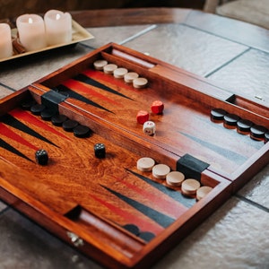 Big Wooden Backgammon, hand made from natural wood, personalisation, engraving image 1