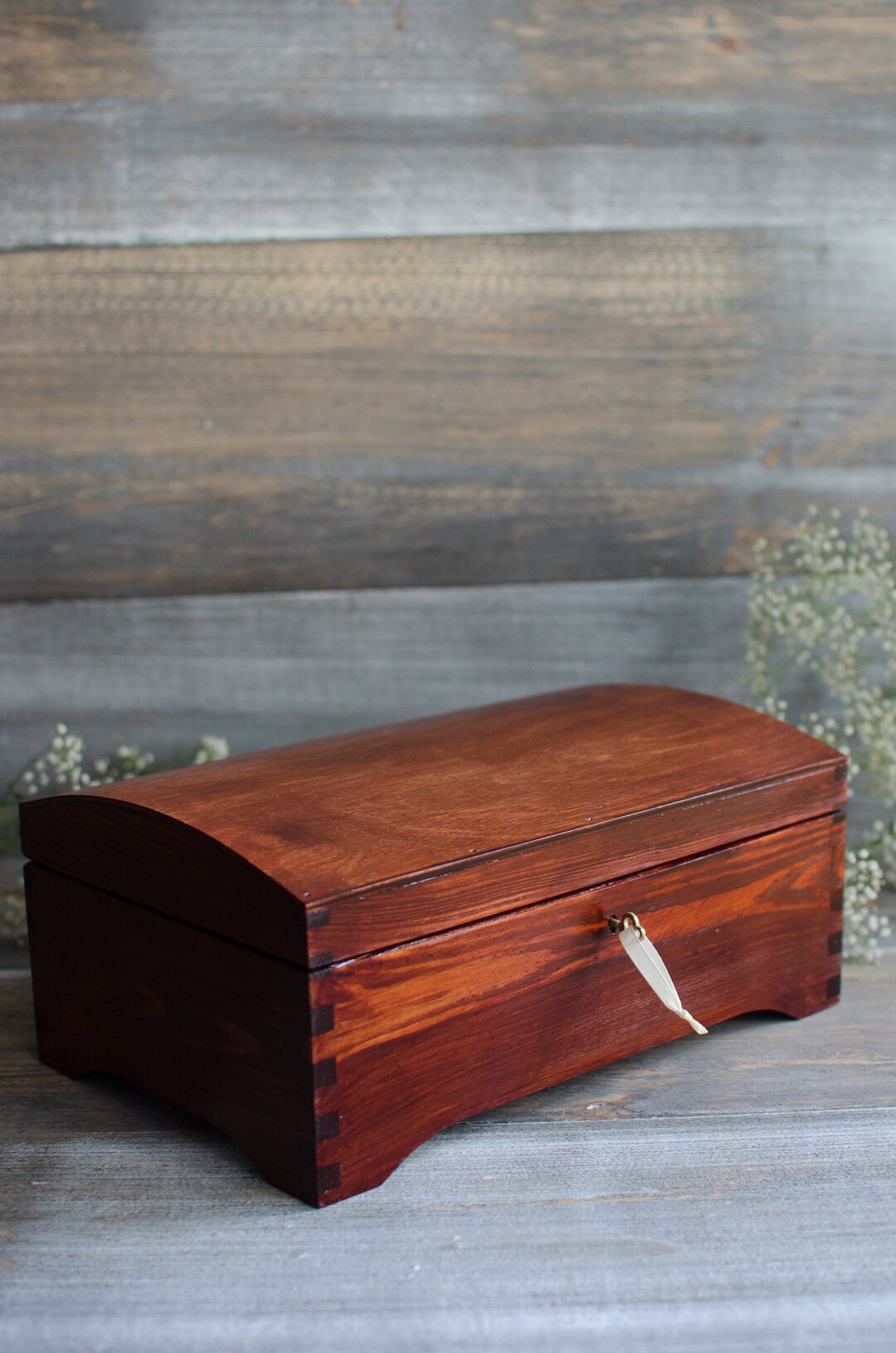 Wooden Box With Key Lock,jewelry Box,ring Box,gift Ideas,natural Wood