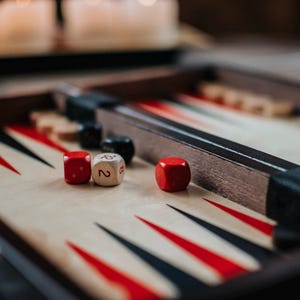 Backgammon portátil de caoba