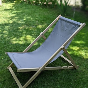 Gray, wooden deck chair, garden furniture, relax time, garden chair, comfortable deck chair,traditional,natural, made WITH LOVE