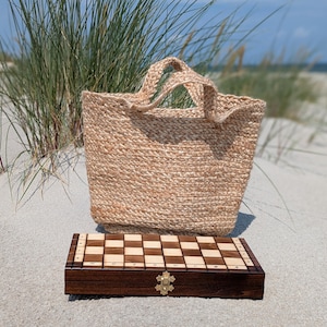 OceanMind Chess (Limited Edition – Jute Basket Included). Wooden chess set.