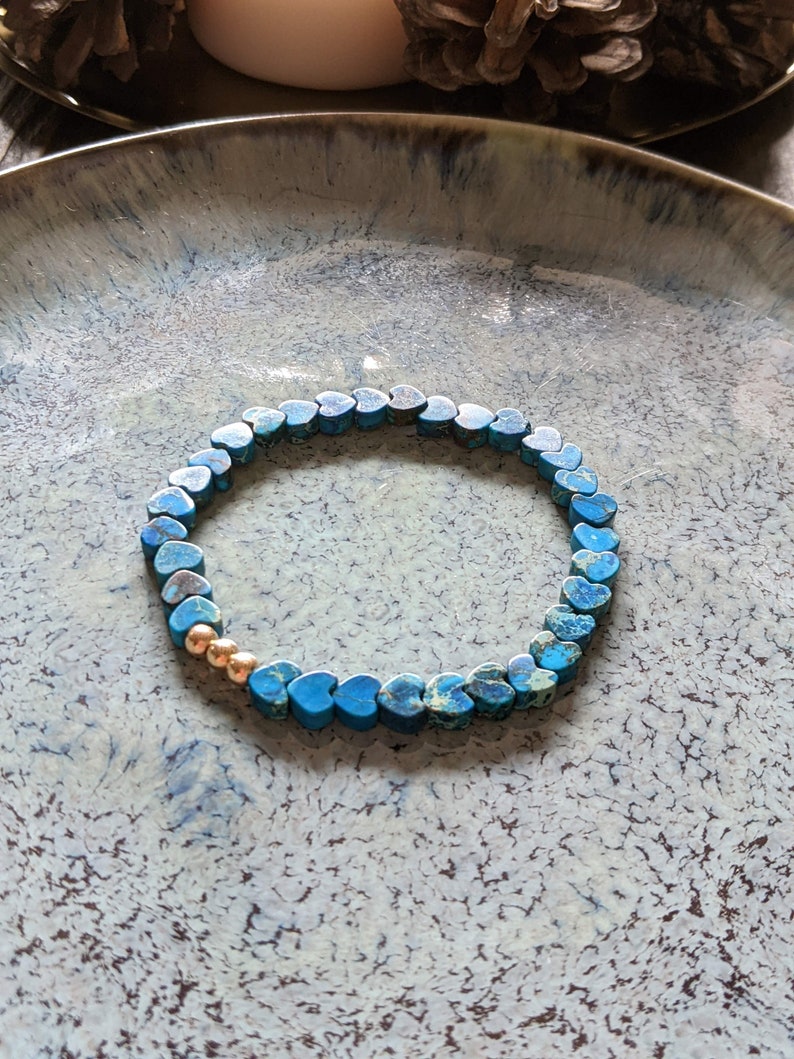 Mother of pearl bracelet blue image 6