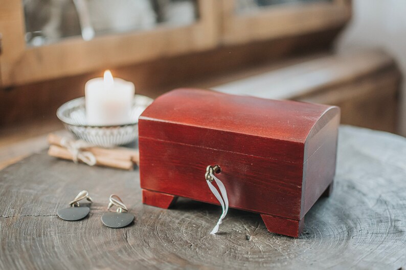 Mahogany wooden box closed with key,natural wood, lockable,box with lock,two compartments,wooden keepsake,jewerly box,birthday,anniversary image 8