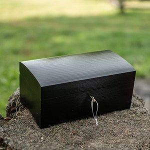 Blackwooden box with key lock,jewelry box,ring box,gift ideas,natural wood,personalized box,personalisation, letter box, big box,WITH LOVE