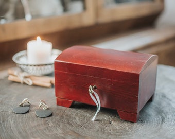 Brown wooden box closed with key,natural wood, lockable,box with lock,two compartments,wooden keepsake,jewerly box,birthday,anniversary