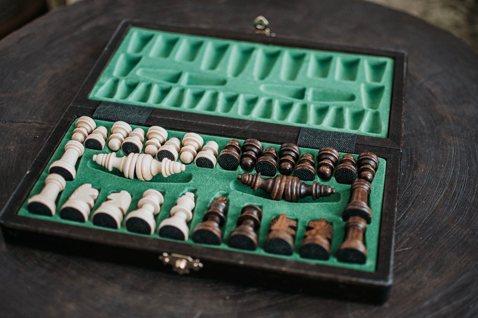 Premium Wooden Magnetic Chess Set with Checkers