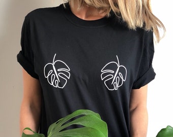 Plant Shirt Monstera shirt Monstrea deliciosa leaf design Soft Comfortable Great fit Eco print Unisex botanical shirt funny plant shirt