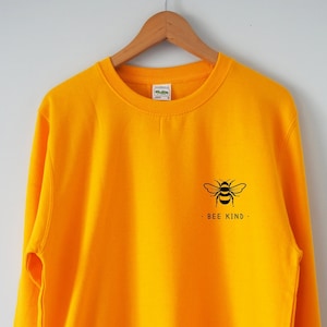 Sweat-shirt BEE KIND Pull Save The Bees Chemise Encre écologique à base d&#39;eau Impression de haute qualité Doublure en polaire douce unisexe Nature Bees be kind