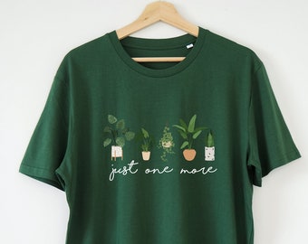 Just One More Pflanzen Shirt T-Shirt Bio Weich bequem Gute Passform Eco Print Unisex Lustiges Pflanzen Shirt Pflanzen Mama Shirt Zimmerpflanzen Geschenk